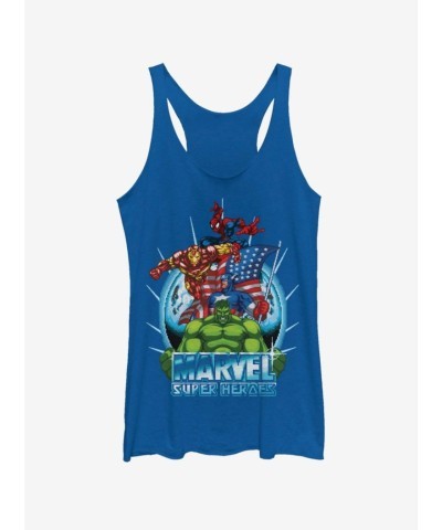 Marvel Girls Blue Super Heroes Game Tank Top