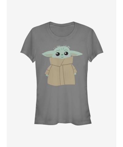 Mandalorian Child Blushing T-Shirt for Girls - Grey Lightweight Cotton