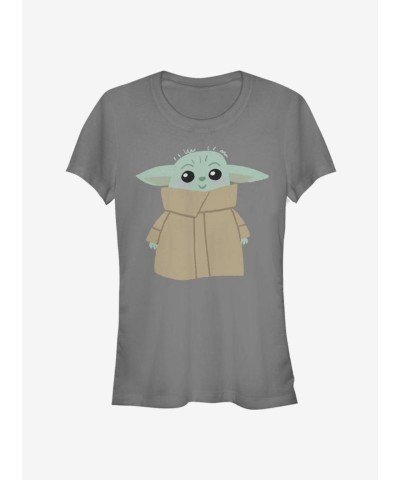 Mandalorian Child Blushing T-Shirt for Girls - Grey Lightweight Cotton