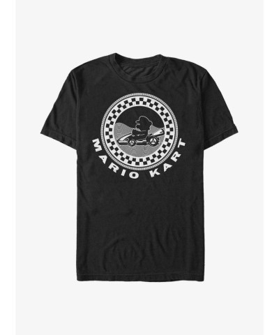 Nintendo Black Checkered Mario Kart T-Shirt for Men