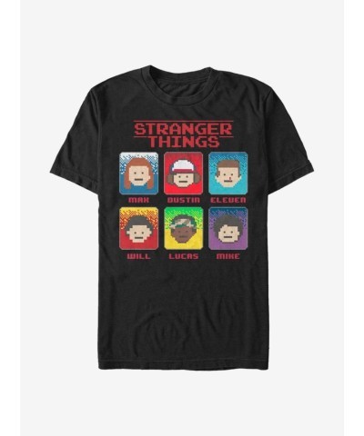 Extra Soft Men's Stranger Things 8-Bit Cotton T-Shirt - Black