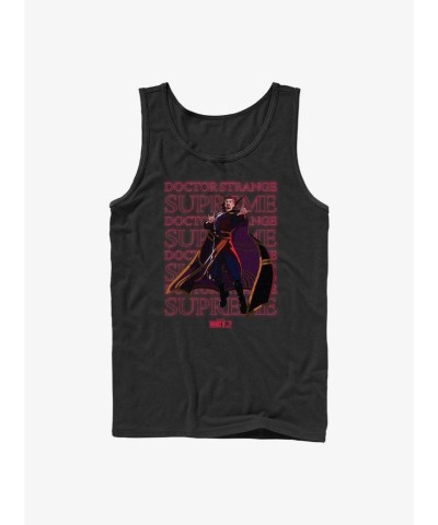 Marvel What If...? Men's Black Supreme Text Stack Tank Top