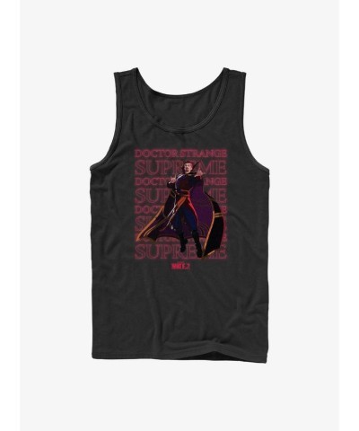 Marvel What If...? Men's Black Supreme Text Stack Tank Top