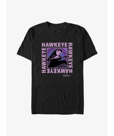 Marvel Hawkeye Black Text Box T-Shirt for Men
