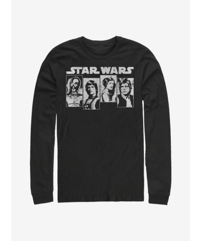 Star Wars T-Shirt - Long Sleeve Falcon Squad Black Men's