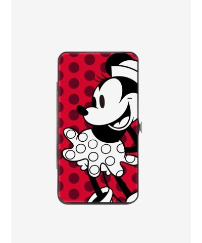 Disney Minnie Mouse Vintage Leather Hinged Wallet with Dots