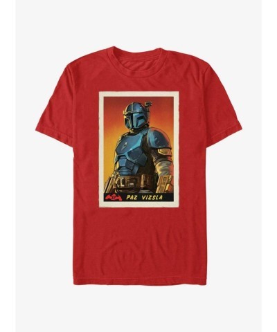 Star Wars Mandalorian Red T-Shirt with Paz Vizsla Poster