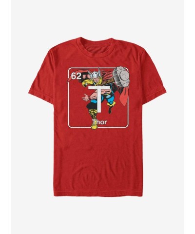 Marvel Thor Lightning T-Shirt - Red Men's Size