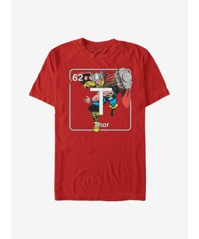 Marvel Thor Lightning T-Shirt - Red Men's Size