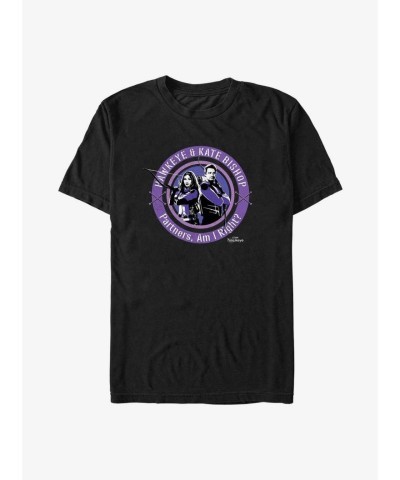 Marvel Hawkeye T-Shirt with Kate Stamp - Black for Men