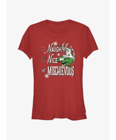 Marvel's Loki Themed Mischievous Girls T-Shirt - Red