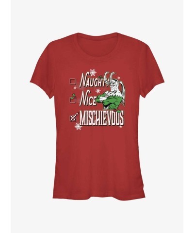 Marvel's Loki Themed Mischievous Girls T-Shirt - Red