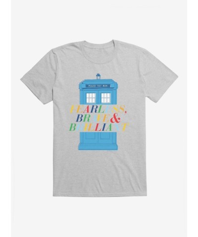 Doctor Who T-Shirt: Fearless, Brave & Brilliant TARDIS Black Men's Tee