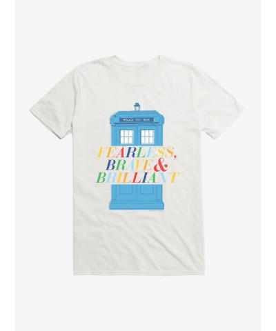 Doctor Who T-Shirt: Fearless, Brave & Brilliant TARDIS Black Men's Tee
