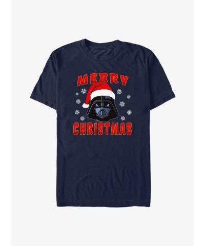 Star Wars Darth Vader Christmas T-Shirt - Men's Blue