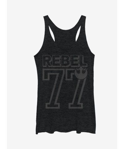 Star Wars Rebel 77 Heather Black Racerback Tank for Girls