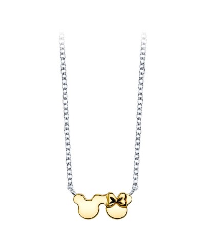 Minnie and Mickey Mouse 10K Gold-Toned Sterling Silver Silhouette Necklace for Women