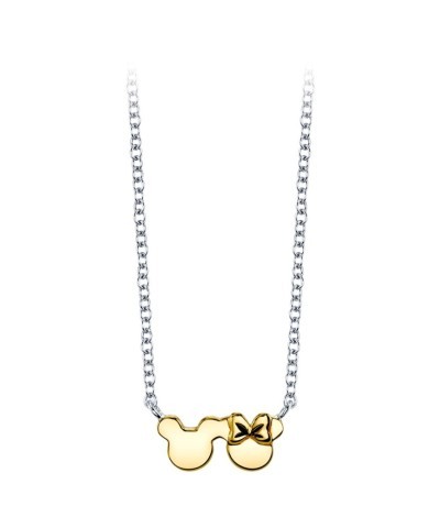 Minnie and Mickey Mouse 10K Gold-Toned Sterling Silver Silhouette Necklace for Women