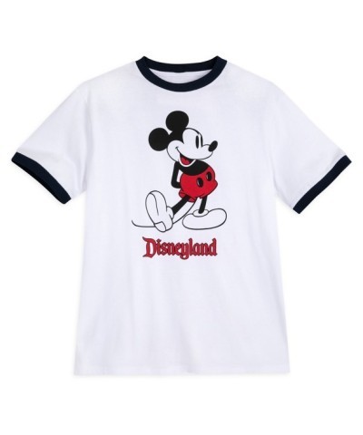 Mickey Mouse Vintage Ringer T-Shirt for Adults – White – Disneyland