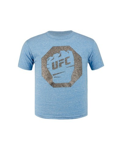UFC Turquoise Snow Heather Junior Glitter T-Shirt for Boys