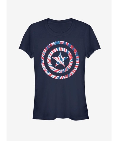 Marvel Girls Captain America Tie-Dye T-Shirt - Blue