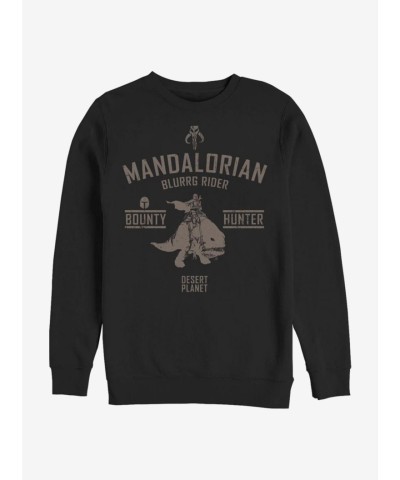 Mandalorian Blurrg Rider Soft Crew Sweatshirt - Black Men's