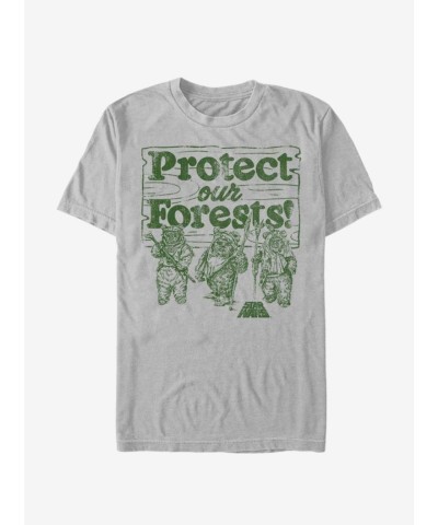 Star Wars Silver T-Shirt for Men - Protect Our Forests