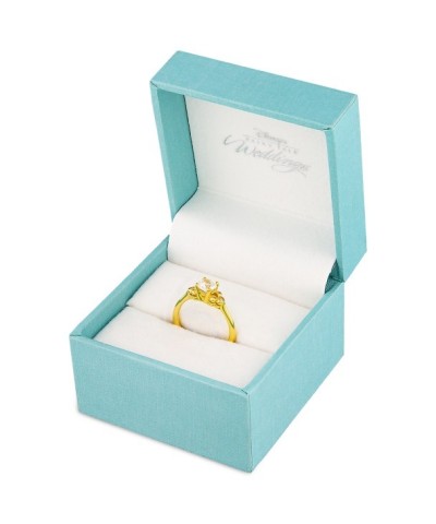Mickey Mouse Diamond Engagement Ring with Fairy Tale Charm