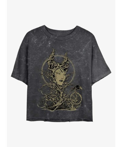 Disney Maleficent Mineral Wash Crop Tee for Girls - Multi Colors