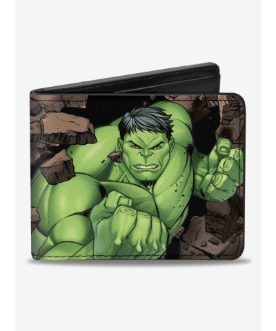 Marvel Men's Hulk Bifold Wallet with Rock Theme