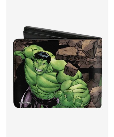 Marvel Men's Hulk Bifold Wallet with Rock Theme