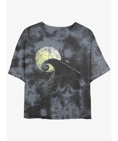 Disney Jack Skellington Spiral Hill Crop T-Shirt for Girls - Multi Tie-Dye