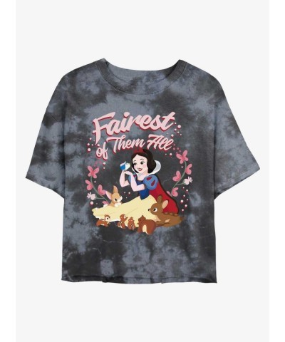 Disney's Fairytale Crop Top - Snow White & 7 Dwarfs Tie-Dye Tee - Girls Multi