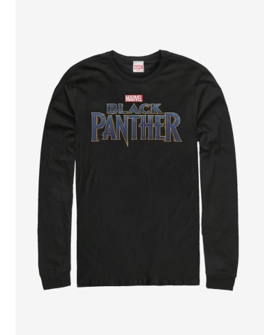 Marvel Black Panther Long Sleeve T-Shirt - Unisex Men's Black Cotton Fashion