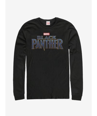 Marvel Black Panther Long Sleeve T-Shirt - Unisex Men's Black Cotton Fashion