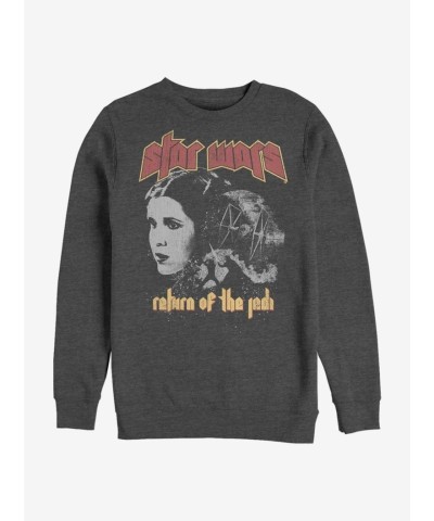 Star Wars Grey Crewneck Sweatshirt for Men - Leia Design