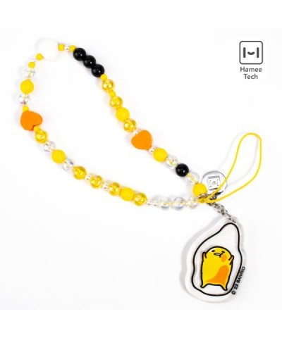 Gudetama Charm Beaded Phone Wrist Strap - Unisex Iridescent Keychain & Egg Beads
