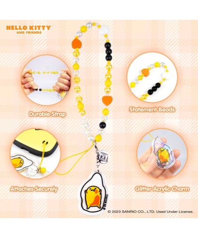 Gudetama Charm Beaded Phone Wrist Strap - Unisex Iridescent Keychain & Egg Beads
