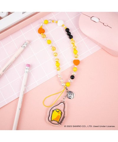 Gudetama Charm Beaded Phone Wrist Strap - Unisex Iridescent Keychain & Egg Beads