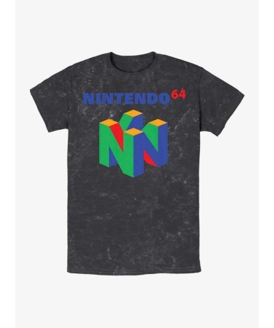 Nintendo N64 Logo Mineral Wash T-Shirt - Multi Color Men's