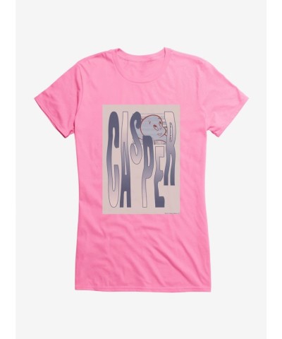 Casper Friendly Ghost Wavy Design Girls Lightweight Tee