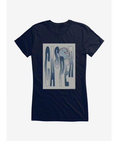 Casper Friendly Ghost Wavy Design Girls Lightweight Tee
