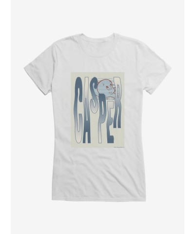 Casper Friendly Ghost Wavy Design Girls Lightweight Tee
