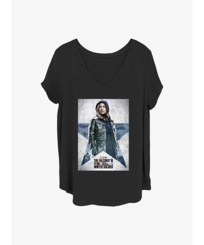 Marvel The Falcon & Winter Soldier Carter Poster Plus Size T-Shirt - Black