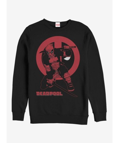 Marvel Deadpool Katana Pose Girls Sweatshirt - Black