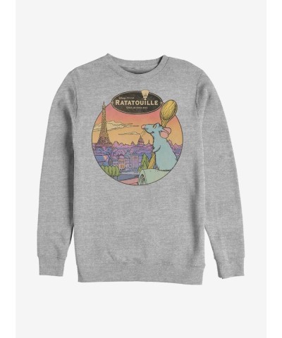 Disney Pixar Ratatouille Grey Parisian Rat Crew Sweatshirt for Men