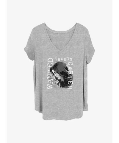 Marvel Girls The Falcon and Winter Soldier Carter Profile Plus Size T-Shirt - Grey