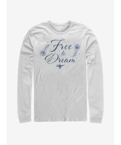 Disney Aladdin Free to Dream Long Sleeve Men's T-Shirt - White