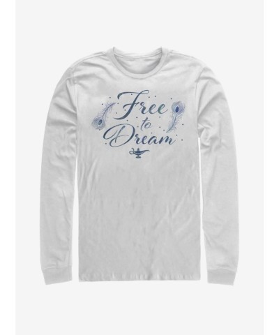 Disney Aladdin Free to Dream Long Sleeve Men's T-Shirt - White