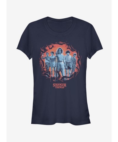 Stranger Things Inspired Lightweight Eleven Pose Tee - Junior Blue